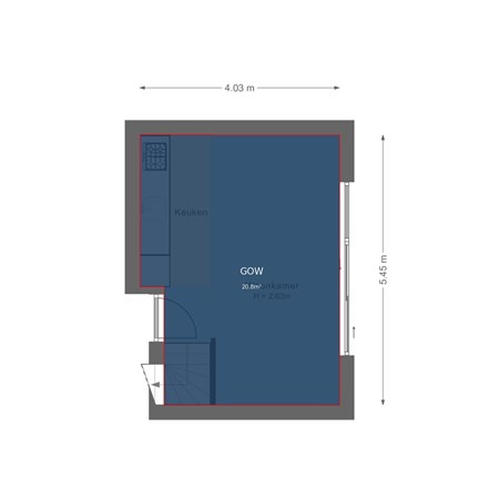 Floorplan - Jan van Zutphenlaan 21C, 3555 SN Utrecht